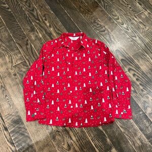 Worn Once! H&M Boys Christmas Button Up Shirt! Size 10.